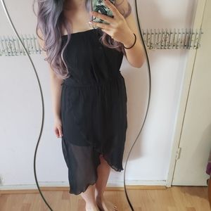 Black high low flowy dress